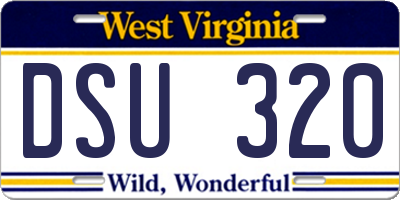 WV license plate DSU320