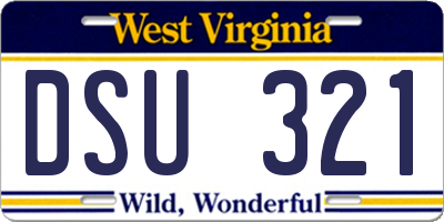 WV license plate DSU321