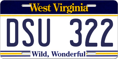 WV license plate DSU322