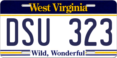 WV license plate DSU323