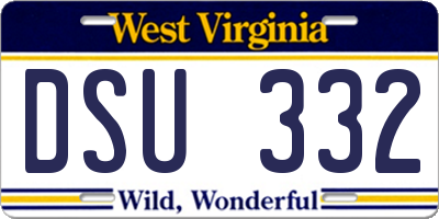 WV license plate DSU332