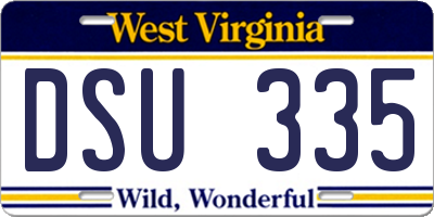 WV license plate DSU335