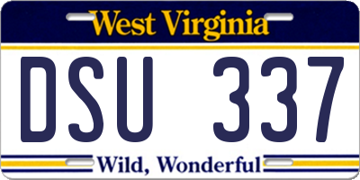 WV license plate DSU337