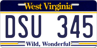 WV license plate DSU345