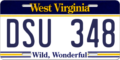 WV license plate DSU348