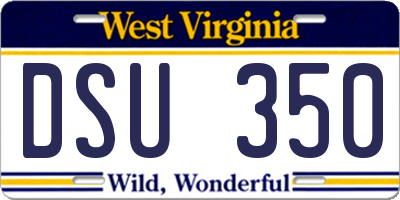 WV license plate DSU350
