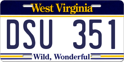 WV license plate DSU351