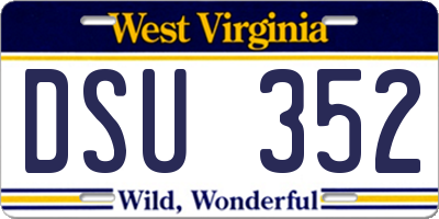 WV license plate DSU352