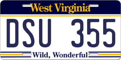 WV license plate DSU355