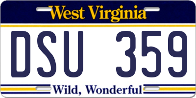 WV license plate DSU359