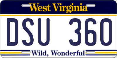WV license plate DSU360