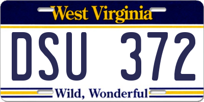 WV license plate DSU372