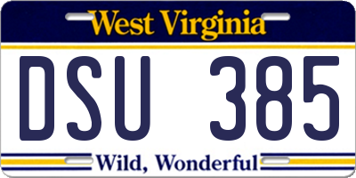 WV license plate DSU385