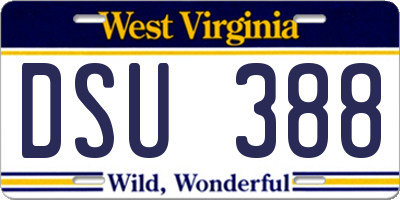 WV license plate DSU388