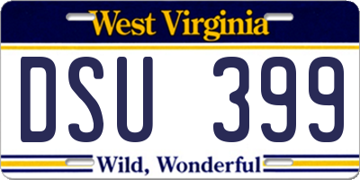 WV license plate DSU399