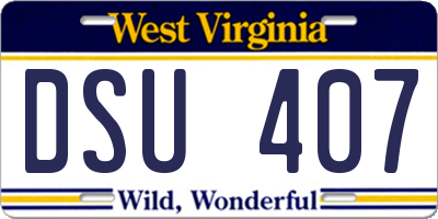 WV license plate DSU407
