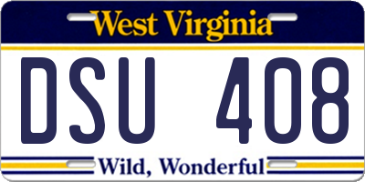 WV license plate DSU408