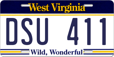 WV license plate DSU411