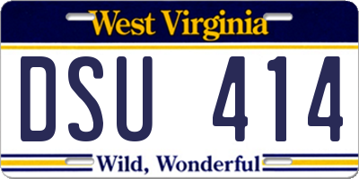 WV license plate DSU414