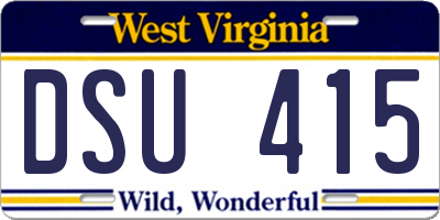 WV license plate DSU415