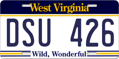 WV license plate DSU426