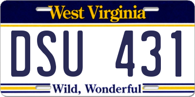 WV license plate DSU431