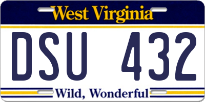 WV license plate DSU432