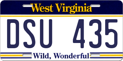 WV license plate DSU435