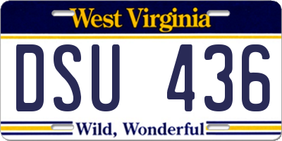 WV license plate DSU436