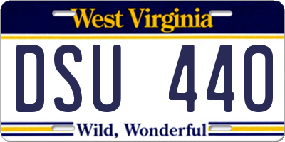 WV license plate DSU440