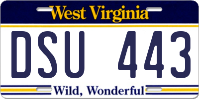 WV license plate DSU443