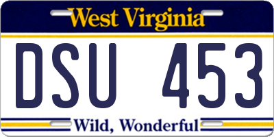 WV license plate DSU453