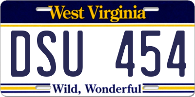 WV license plate DSU454