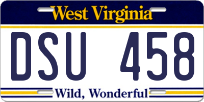 WV license plate DSU458
