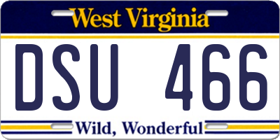 WV license plate DSU466
