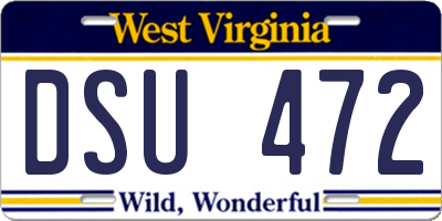 WV license plate DSU472