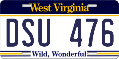 WV license plate DSU476