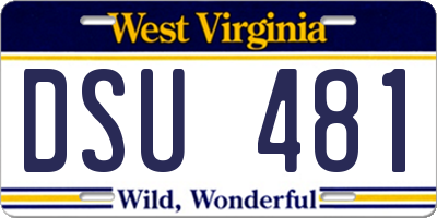 WV license plate DSU481