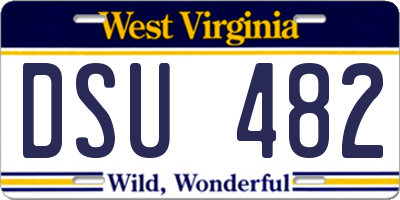 WV license plate DSU482