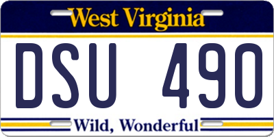 WV license plate DSU490