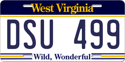 WV license plate DSU499