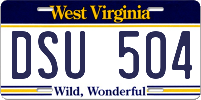 WV license plate DSU504