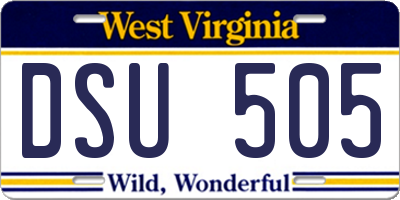 WV license plate DSU505