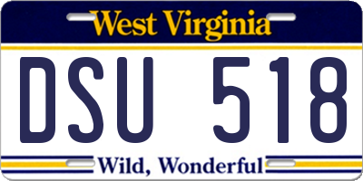 WV license plate DSU518