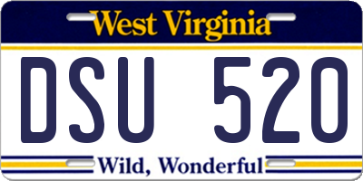 WV license plate DSU520