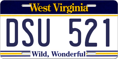 WV license plate DSU521