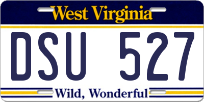 WV license plate DSU527