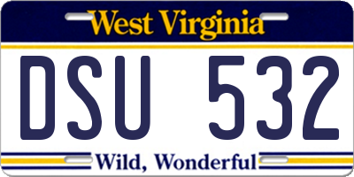 WV license plate DSU532