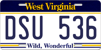 WV license plate DSU536