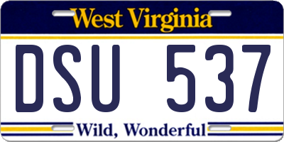 WV license plate DSU537